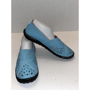 JAOIOR Shoes Women 8 Slip On Casual Flats Blue Sandals